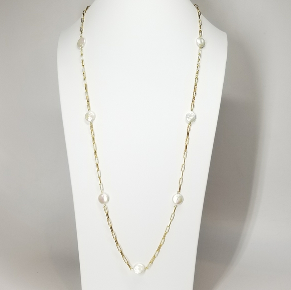 Natural Pearls Paper Clip Mask Holder Necklace NEW - Picture 9 of 10